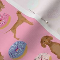 vizsla dogs donut food novelty funny cute pink donuts love dogs love donuts fabric