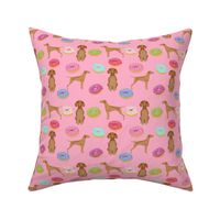 vizsla dogs donut food novelty funny cute pink donuts love dogs love donuts fabric