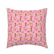 vizsla dogs donut food novelty funny cute pink donuts love dogs love donuts fabric