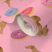 vizsla dogs donut food novelty funny cute pink donuts love dogs love donuts fabric