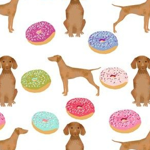 vizsla dog donuts food novelty cute dogs sweet pets fabric