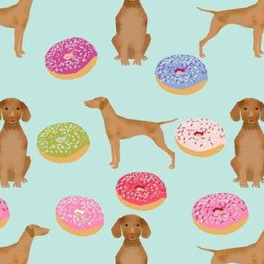 vizsla dogs cute dog food donuts pastel cute funny novelty dog fabric
