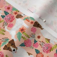 jack russell terrier cute florals peach flowers cute dogs pet dogs pets fabric