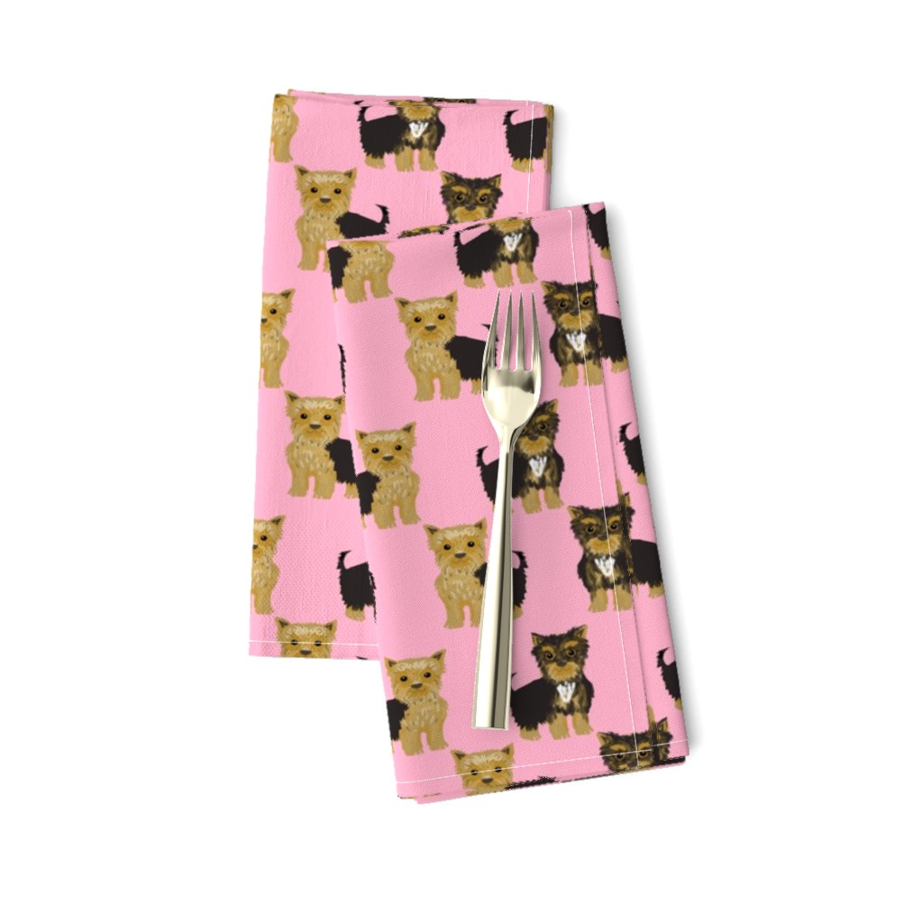 yorkshire terrier yorkie cute dog pet pets dog yorkie fabric pink cute yorkie 
