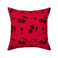 Dots with Cherry Skulls Red