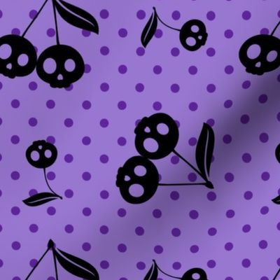 Dots with Cherry Skulls Purple
