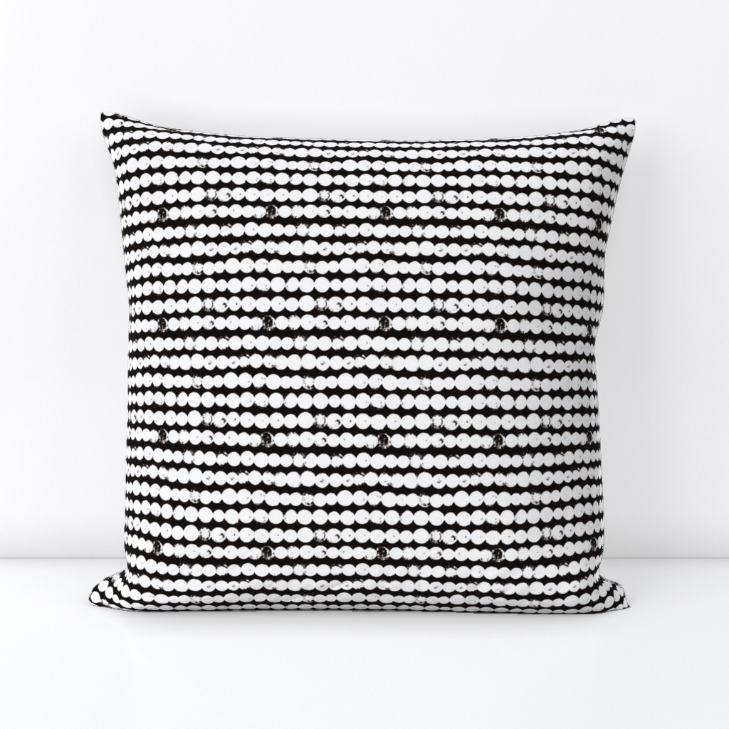 Circles and rows cool Scandinavian style dots brush strings gender neutral black and white