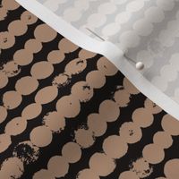 Circles and rows cool Scandinavian style dots brush strings gender neutral black cappucino 