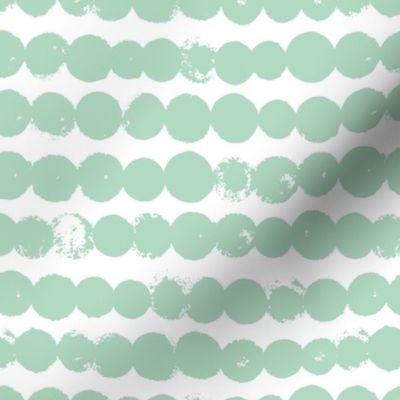 Circles and rows cool Scandinavian style dots brush strings gender neutral mint green LARGE