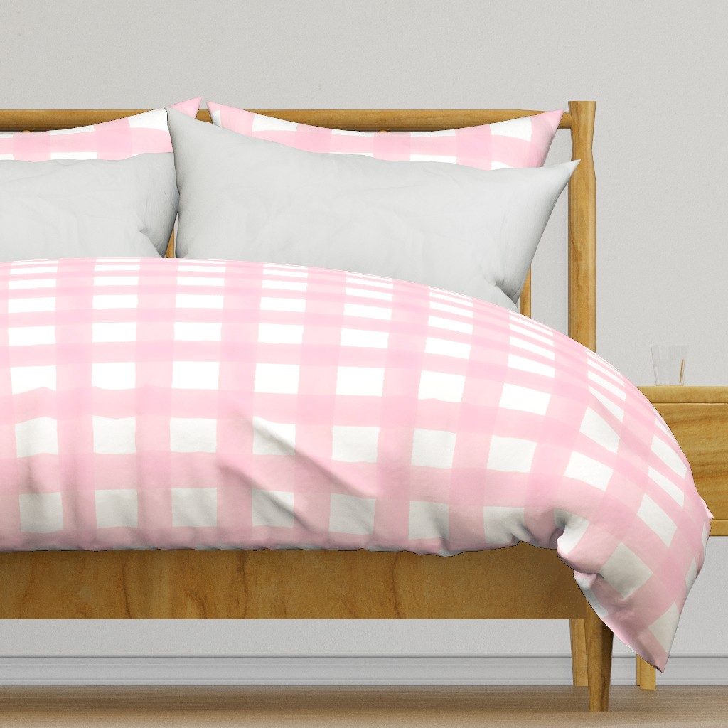 Watercolor Buffalo Check // Light Pink