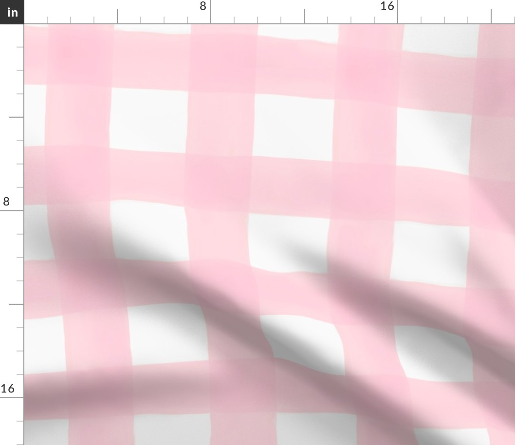 Watercolor Buffalo Check // Light Pink