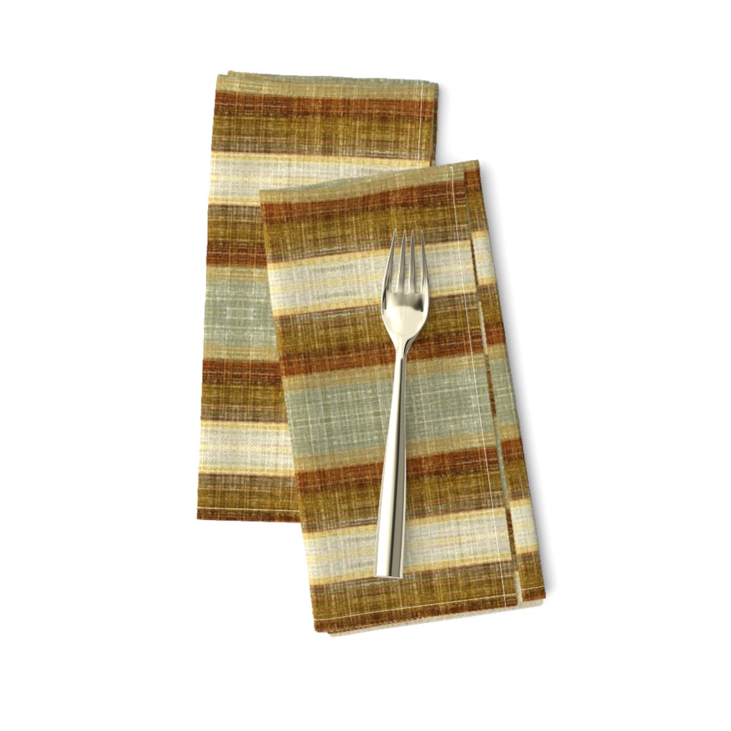 Tobacco Stripe Faux Linen 