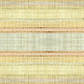 Faux Linen Stripe  in Sand and Paprika