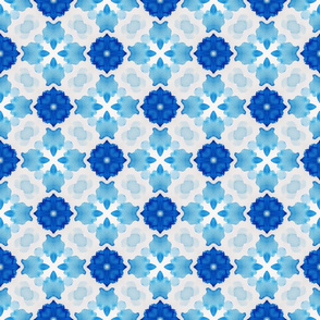 Watercolor Geometry Blue