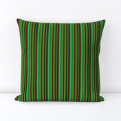 BN9 - Narrow Variegated Stripes in Greens - Rust - Orange