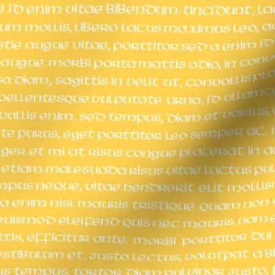 lorem ipsum - white on honey gold