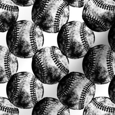 Vintage Baseballs B&W