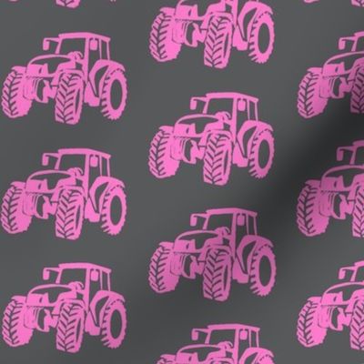 Tractors grey with pink