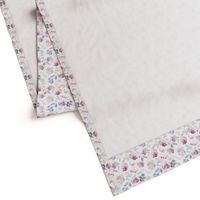 Watercolour Florals Vintage Faded Style on White SMALL