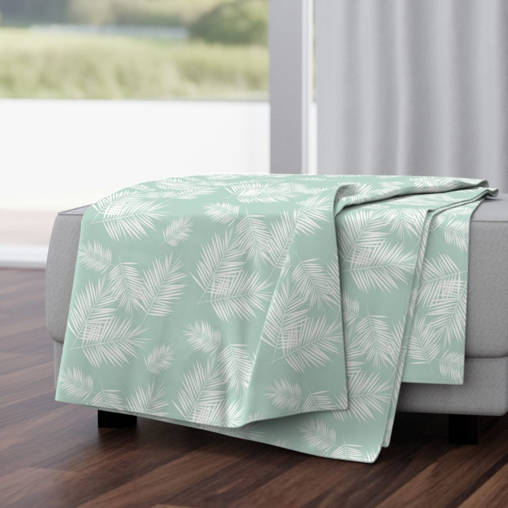 palm leaves - mint and white, tropical, palm tree || by sunny afternoon