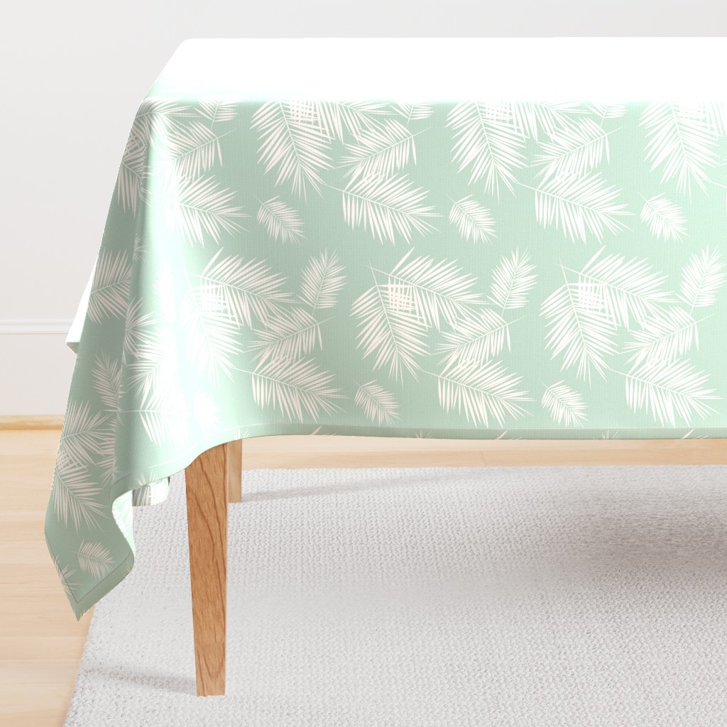 palm leaves - mint and white, tropical, palm tree || by sunny afternoon