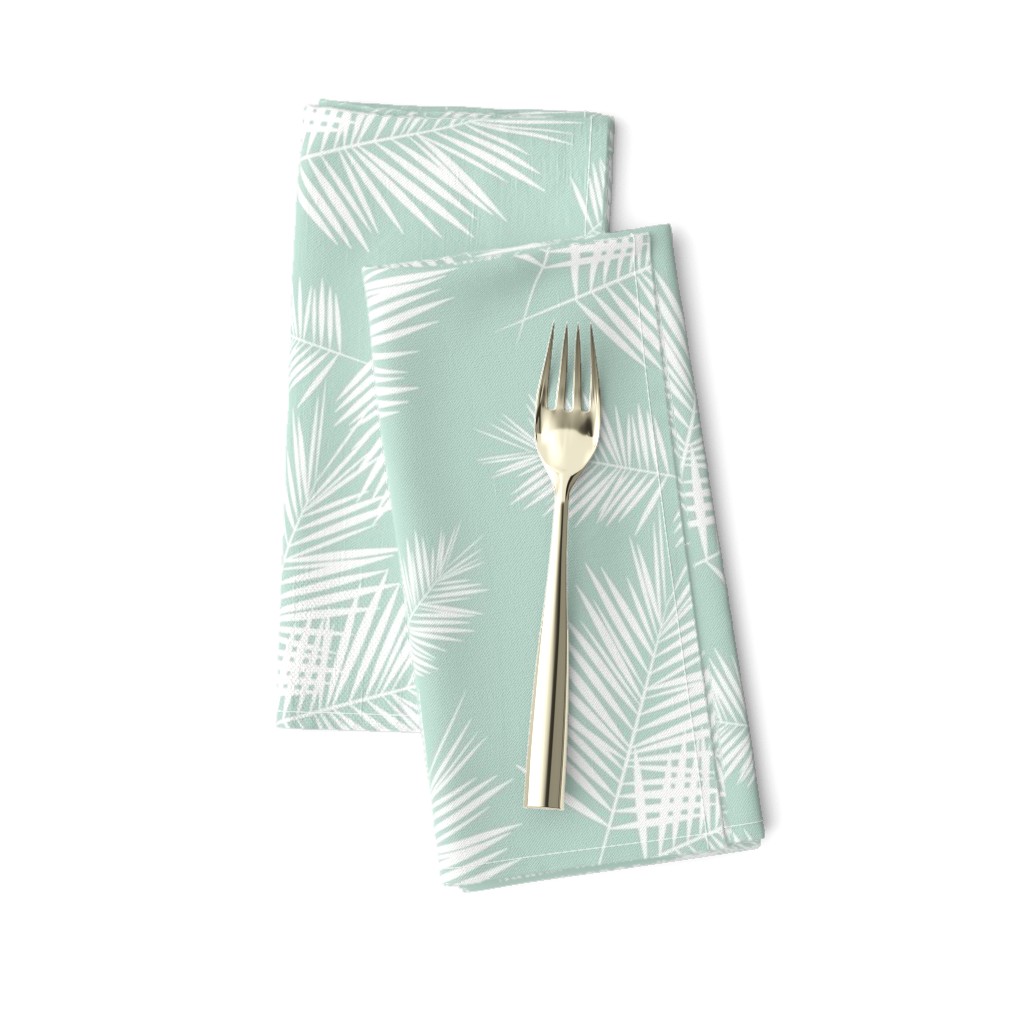 palm leaves - mint and white, tropical, palm tree || by sunny afternoon