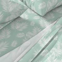 palm leaves - mint and white, tropical, palm tree || by sunny afternoon