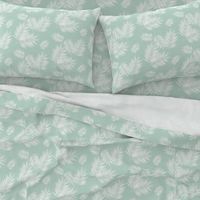 palm leaves - mint and white, tropical, palm tree || by sunny afternoon