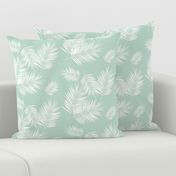 palm leaves - mint and white, tropical, palm tree || by sunny afternoon