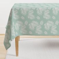 palm leaves - mint and white, tropical, palm tree || by sunny afternoon