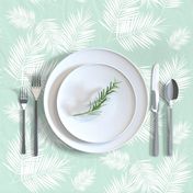 palm leaves - mint and white, tropical, palm tree || by sunny afternoon