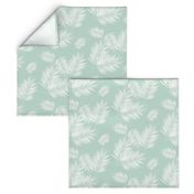 palm leaves - mint and white, tropical, palm tree || by sunny afternoon