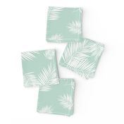 palm leaves - mint and white, tropical, palm tree || by sunny afternoon