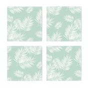 palm leaves - mint and white, tropical, palm tree || by sunny afternoon