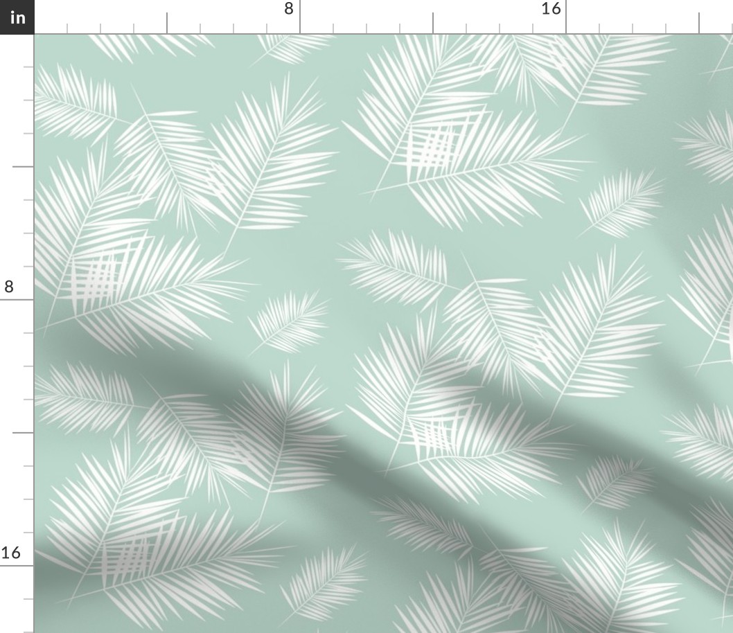 palm leaves - mint and white, tropical, palm tree || by sunny afternoon