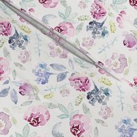 Watercolour Florals Vintage Faded Style on Cream MEDIUM