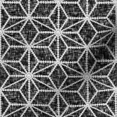 Hemp leaf pattern on soft black weave by Su_G_©SuSchaefer