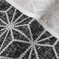Hemp leaf pattern on soft black weave by Su_G_©SuSchaefer