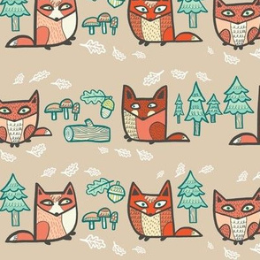 forest foxies in browns