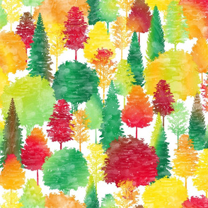 Autumn Forest Colors Watercolor
