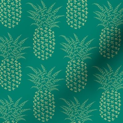 pi-napple pineapple in green and gold