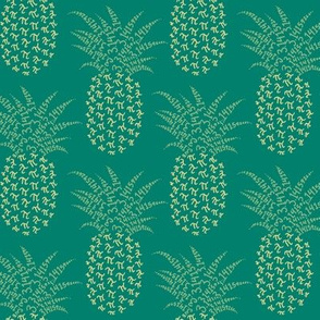 pi-napple pineapple in green and gold