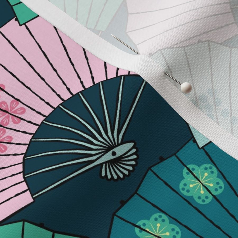 Japanese Fans Pastel Patterns