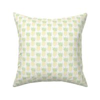 petite pi pineapples - yellow and green on white