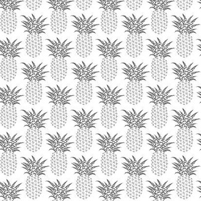 Petite pi pineapples - greyscale