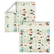 2019 Camping Hedgehog Tea Towel Calendar