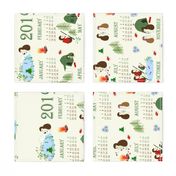 2019 Camping Hedgehog Tea Towel Calendar