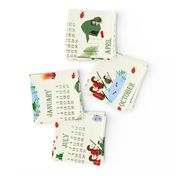 2019 Camping Hedgehog Tea Towel Calendar