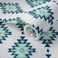 Kilim - mint,navy,grey - Benician Coast