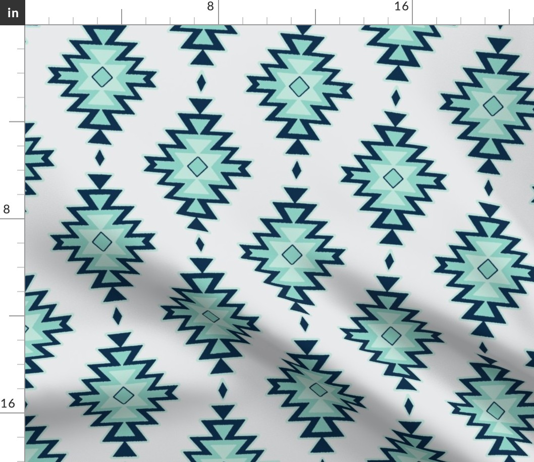 Kilim - mint,navy,grey - Benician Coast